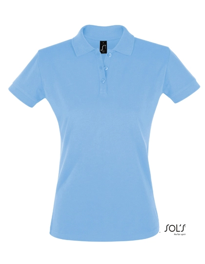 Women´s Polo Shirt Perfect zum Besticken und Bedrucken in der Farbe Sky Blue mit Ihren Logo, Schriftzug oder Motiv.