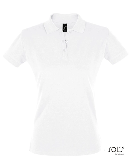 Women´s Polo Shirt Perfect zum Besticken und Bedrucken in der Farbe White mit Ihren Logo, Schriftzug oder Motiv.