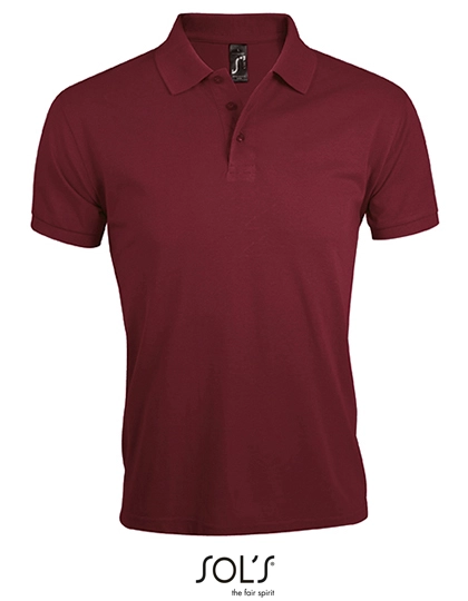 Men´s Polo Shirt Prime zum Besticken und Bedrucken in der Farbe Burgundy mit Ihren Logo, Schriftzug oder Motiv.