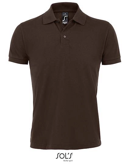 Men´s Polo Shirt Prime zum Besticken und Bedrucken in der Farbe Chocolate mit Ihren Logo, Schriftzug oder Motiv.