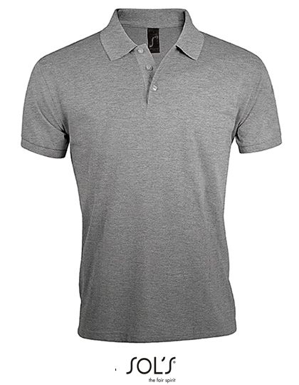 Men´s Polo Shirt Prime zum Besticken und Bedrucken in der Farbe Grey Melange mit Ihren Logo, Schriftzug oder Motiv.