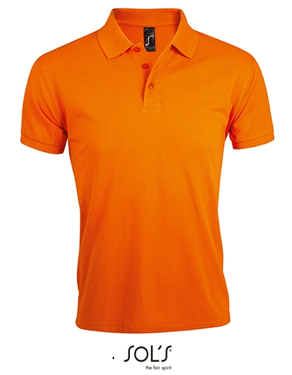 Men´s Polo Shirt Prime zum Besticken und Bedrucken in der Farbe Orange mit Ihren Logo, Schriftzug oder Motiv.