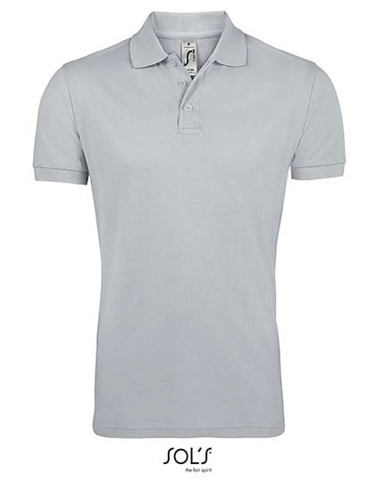 Men´s Polo Shirt Prime zum Besticken und Bedrucken in der Farbe Pure Grey mit Ihren Logo, Schriftzug oder Motiv.