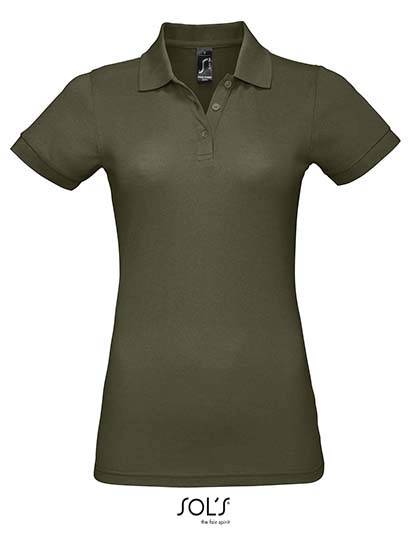 Women´s Polo Shirt Prime zum Besticken und Bedrucken in der Farbe Army mit Ihren Logo, Schriftzug oder Motiv.