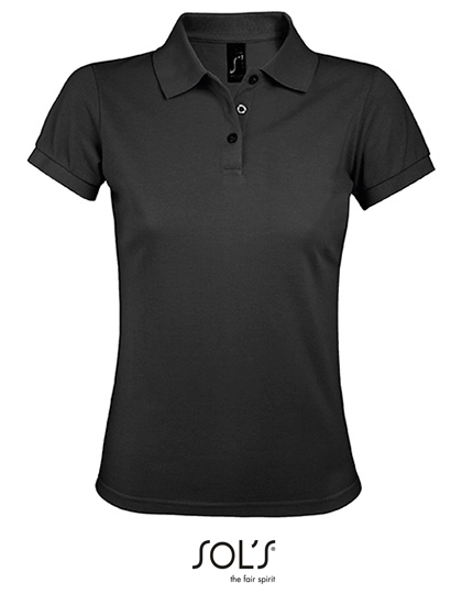 Women´s Polo Shirt Prime zum Besticken und Bedrucken in der Farbe Dark Grey (Solid) mit Ihren Logo, Schriftzug oder Motiv.