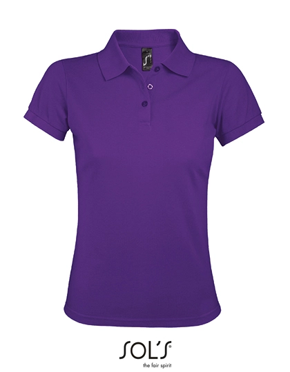 Women´s Polo Shirt Prime zum Besticken und Bedrucken in der Farbe Dark Purple mit Ihren Logo, Schriftzug oder Motiv.
