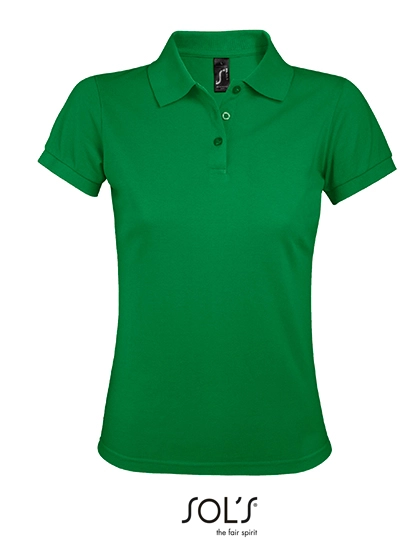 Women´s Polo Shirt Prime zum Besticken und Bedrucken in der Farbe Kelly Green mit Ihren Logo, Schriftzug oder Motiv.