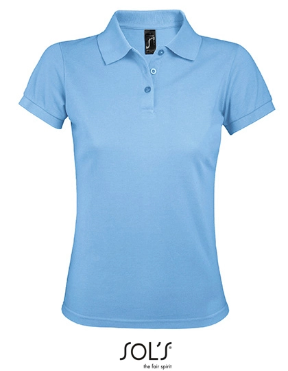Women´s Polo Shirt Prime zum Besticken und Bedrucken in der Farbe Sky Blue mit Ihren Logo, Schriftzug oder Motiv.