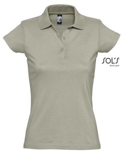 Women´s Jersey Polo Shirt Prescott zum Besticken und Bedrucken in der Farbe Khaki mit Ihren Logo, Schriftzug oder Motiv.