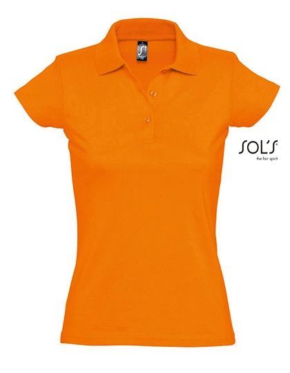 Women´s Jersey Polo Shirt Prescott zum Besticken und Bedrucken in der Farbe Orange mit Ihren Logo, Schriftzug oder Motiv.
