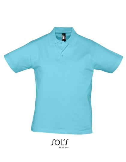 Men´s Jersey Polo Shirt Prescott zum Besticken und Bedrucken in der Farbe Atoll Blue mit Ihren Logo, Schriftzug oder Motiv.