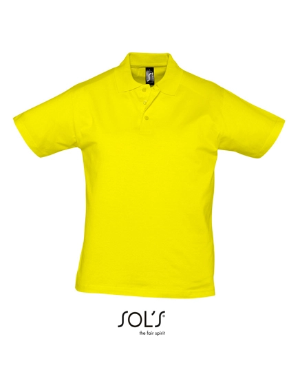 Men´s Jersey Polo Shirt Prescott zum Besticken und Bedrucken in der Farbe Lemon mit Ihren Logo, Schriftzug oder Motiv.