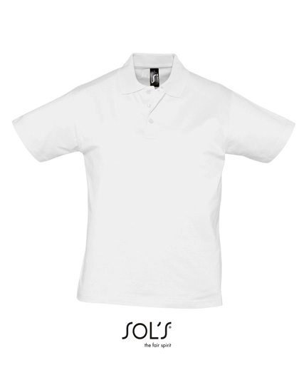 Men´s Jersey Polo Shirt Prescott zum Besticken und Bedrucken in der Farbe White mit Ihren Logo, Schriftzug oder Motiv.