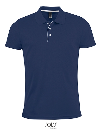 Men´s Sports Polo Shirt Performer zum Besticken und Bedrucken in der Farbe French Navy mit Ihren Logo, Schriftzug oder Motiv.