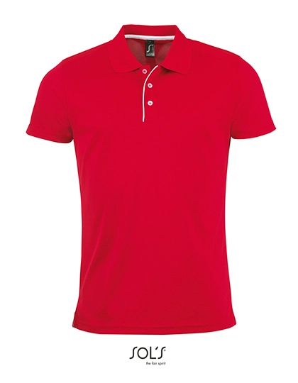 Men´s Sports Polo Shirt Performer zum Besticken und Bedrucken in der Farbe Red mit Ihren Logo, Schriftzug oder Motiv.