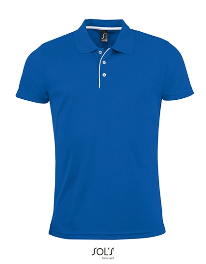 Men´s Sports Polo Shirt Performer zum Besticken und Bedrucken in der Farbe Royal Blue mit Ihren Logo, Schriftzug oder Motiv.