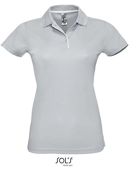 Women´s Sports Polo Shirt Performer zum Besticken und Bedrucken in der Farbe Pure Grey mit Ihren Logo, Schriftzug oder Motiv.