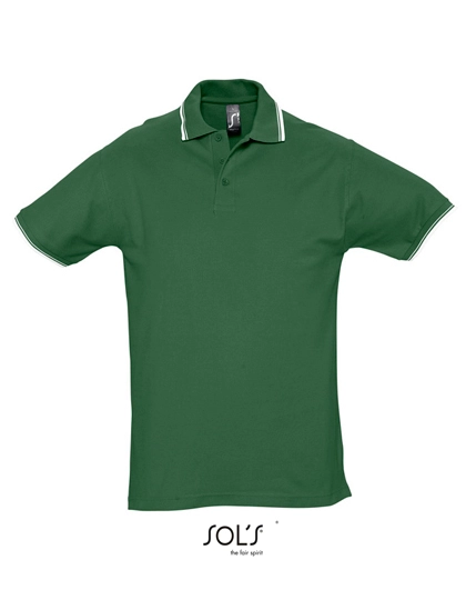 Contrast-Polo Practice zum Besticken und Bedrucken in der Farbe Golf Green-White mit Ihren Logo, Schriftzug oder Motiv.