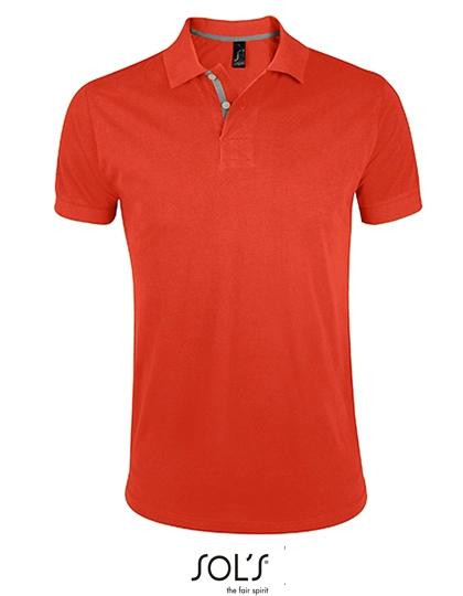 Men´s Polo Shirt Portland zum Besticken und Bedrucken in der Farbe Burnt Orange-Grey (Solid) mit Ihren Logo, Schriftzug oder Motiv.