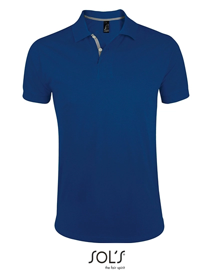 Men´s Polo Shirt Portland zum Besticken und Bedrucken in der Farbe Ultramarine-Grey (Solid) mit Ihren Logo, Schriftzug oder Motiv.