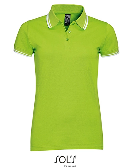Men´s Polo Shirt Pasadena zum Besticken und Bedrucken in der Farbe Lime-White mit Ihren Logo, Schriftzug oder Motiv.