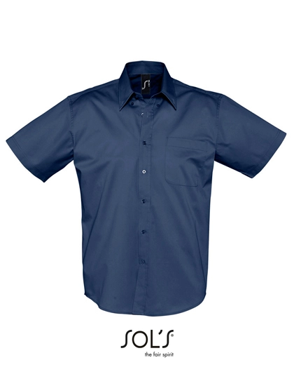 Twill Shirt Brooklyn zum Besticken und Bedrucken in der Farbe French Navy mit Ihren Logo, Schriftzug oder Motiv.