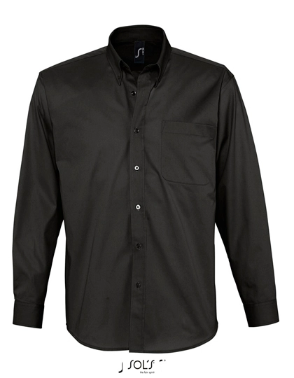 Twill-Shirt Bel-Air zum Besticken und Bedrucken in der Farbe Black mit Ihren Logo, Schriftzug oder Motiv.