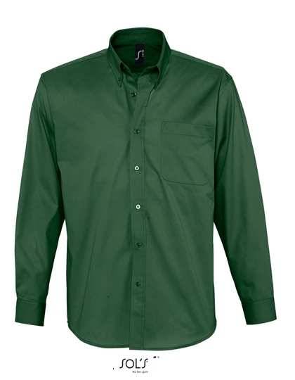 Twill-Shirt Bel-Air zum Besticken und Bedrucken in der Farbe Bottle Green mit Ihren Logo, Schriftzug oder Motiv.
