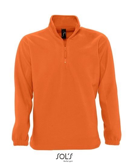 Half-Zip Fleece Ness zum Besticken und Bedrucken in der Farbe Orange mit Ihren Logo, Schriftzug oder Motiv.