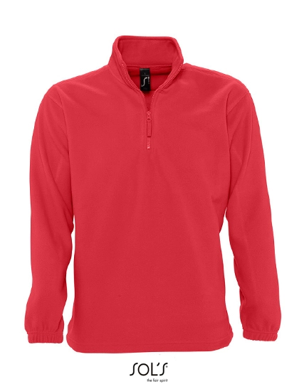 Half-Zip Fleece Ness zum Besticken und Bedrucken in der Farbe Red mit Ihren Logo, Schriftzug oder Motiv.