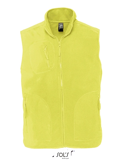 Unisex Fleece Vest Norway zum Besticken und Bedrucken in der Farbe Neon Yellow mit Ihren Logo, Schriftzug oder Motiv.