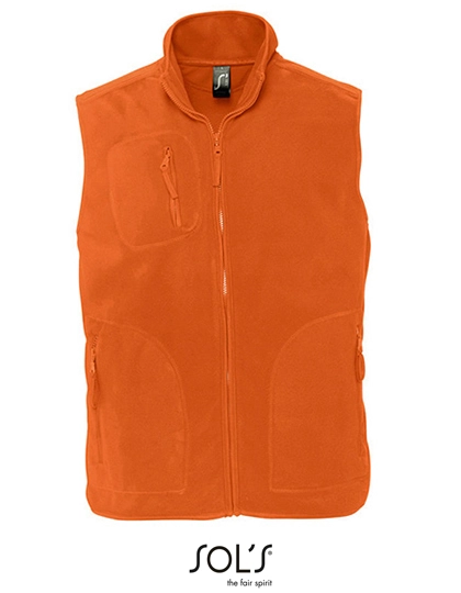 Unisex Fleece Vest Norway zum Besticken und Bedrucken in der Farbe Orange mit Ihren Logo, Schriftzug oder Motiv.