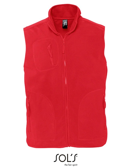 Unisex Fleece Vest Norway zum Besticken und Bedrucken in der Farbe Red mit Ihren Logo, Schriftzug oder Motiv.