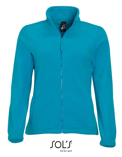 Women´s Fleece Jacket North zum Besticken und Bedrucken in der Farbe Aqua mit Ihren Logo, Schriftzug oder Motiv.