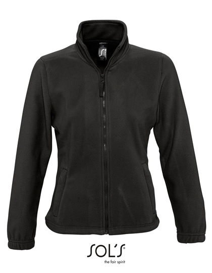 Women´s Fleece Jacket North zum Besticken und Bedrucken in der Farbe Black mit Ihren Logo, Schriftzug oder Motiv.