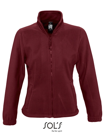 Women´s Fleece Jacket North zum Besticken und Bedrucken in der Farbe Burgundy mit Ihren Logo, Schriftzug oder Motiv.