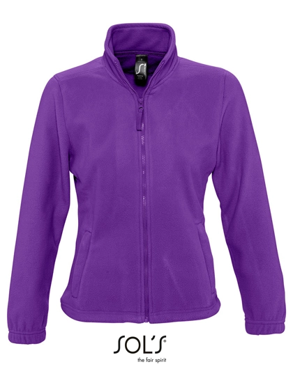 Women´s Fleece Jacket North zum Besticken und Bedrucken in der Farbe Dark Purple mit Ihren Logo, Schriftzug oder Motiv.