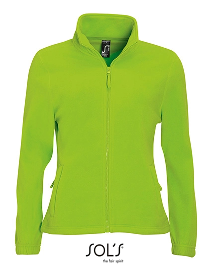 Women´s Fleece Jacket North zum Besticken und Bedrucken in der Farbe Lime mit Ihren Logo, Schriftzug oder Motiv.