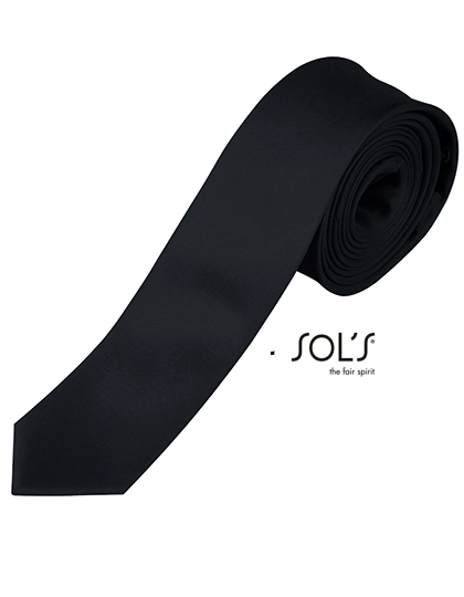 Slim Tie Gatsby zum Besticken und Bedrucken in der Farbe Black mit Ihren Logo, Schriftzug oder Motiv.