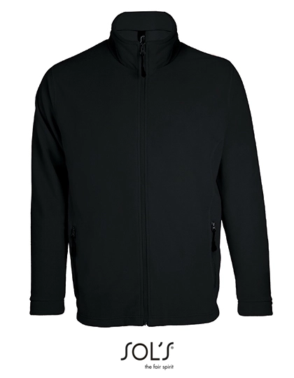 Men´s Micro Fleece Zipped Jacket Nova zum Besticken und Bedrucken in der Farbe Black mit Ihren Logo, Schriftzug oder Motiv.