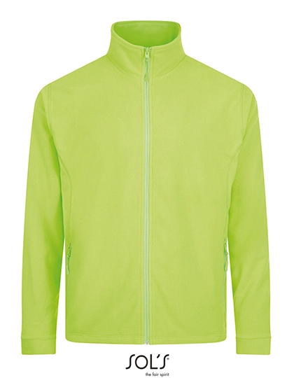 Men´s Micro Fleece Zipped Jacket Nova zum Besticken und Bedrucken in der Farbe Neon Green mit Ihren Logo, Schriftzug oder Motiv.