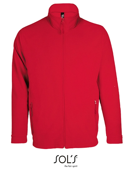 Men´s Micro Fleece Zipped Jacket Nova zum Besticken und Bedrucken in der Farbe Red mit Ihren Logo, Schriftzug oder Motiv.