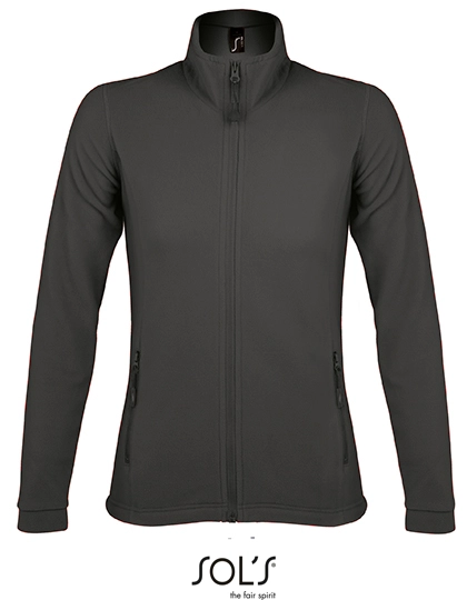 Women´s Micro Fleece Zipped Jacket Nova zum Besticken und Bedrucken in der Farbe Charcoal Grey (Solid) mit Ihren Logo, Schriftzug oder Motiv.