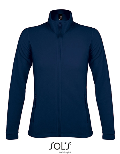 Women´s Micro Fleece Zipped Jacket Nova zum Besticken und Bedrucken in der Farbe Navy mit Ihren Logo, Schriftzug oder Motiv.
