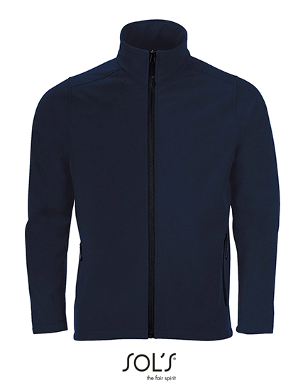 Men´s Softshell Zip Jacket Race zum Besticken und Bedrucken in der Farbe French Navy mit Ihren Logo, Schriftzug oder Motiv.