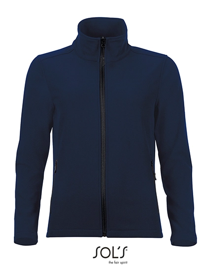Women´s Softshell Zip Jacket Race zum Besticken und Bedrucken in der Farbe French Navy mit Ihren Logo, Schriftzug oder Motiv.