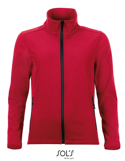 Women´s Softshell Zip Jacket Race zum Besticken und Bedrucken in der Farbe Pepper Red mit Ihren Logo, Schriftzug oder Motiv.