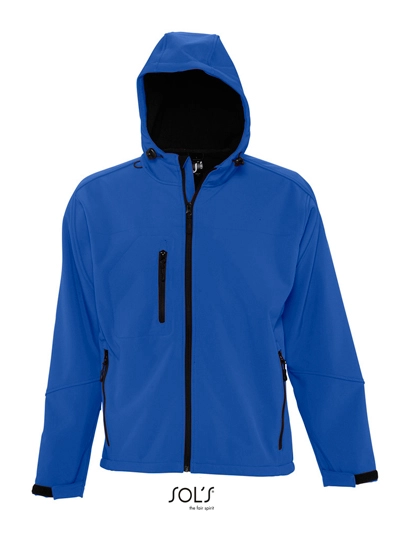 Men´s Hooded Softshell Jacket Replay zum Besticken und Bedrucken in der Farbe Royal Blue mit Ihren Logo, Schriftzug oder Motiv.