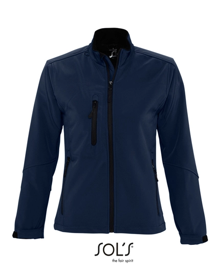 Women´s Softshell Jacket Roxy zum Besticken und Bedrucken in der Farbe Abyss Blue mit Ihren Logo, Schriftzug oder Motiv.