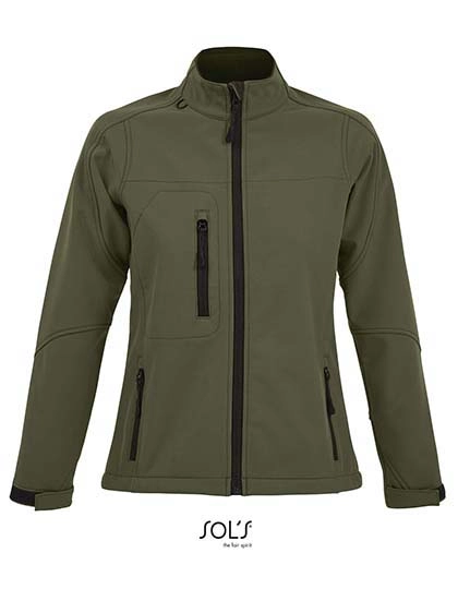 Women´s Softshell Jacket Roxy zum Besticken und Bedrucken in der Farbe Army mit Ihren Logo, Schriftzug oder Motiv.